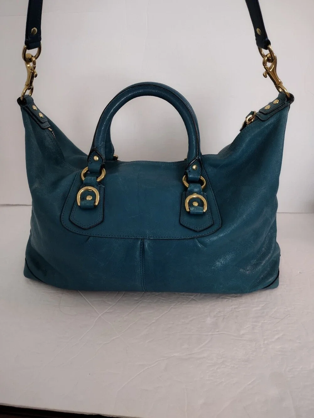 Vintage Y2K Coach Madison Sabrina Satchel Bag And Wallet Set Teal 12949 Rare